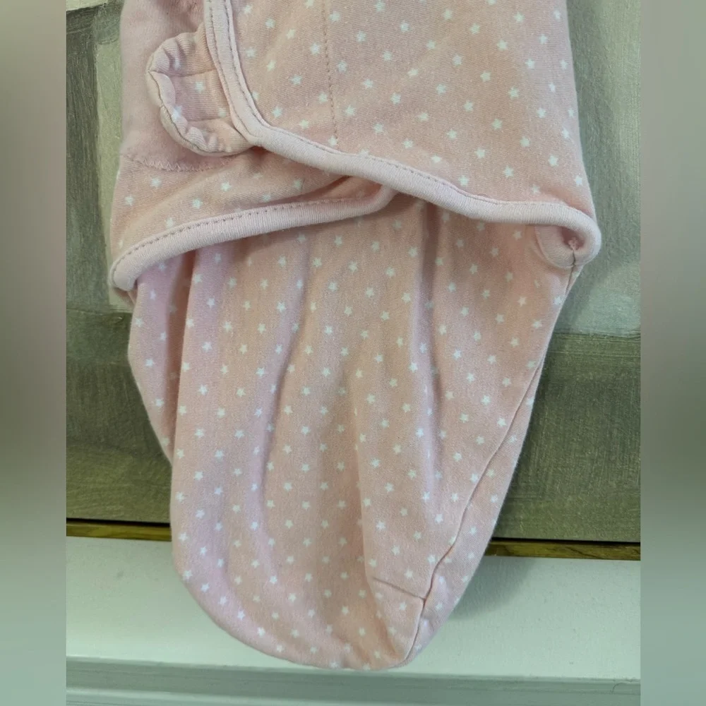 SWADDLE ME Original Baby Swaddle Pink Star Pattern Velcro Size Small 0-3 Month